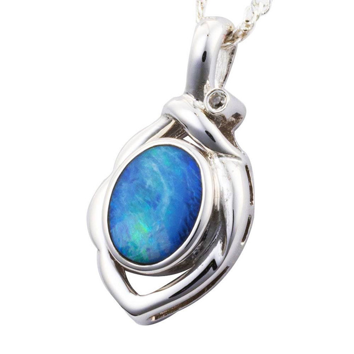 DOODLE DELIGHTS STERLING SILVER AUSTRALIAN OPAL NECKLACE