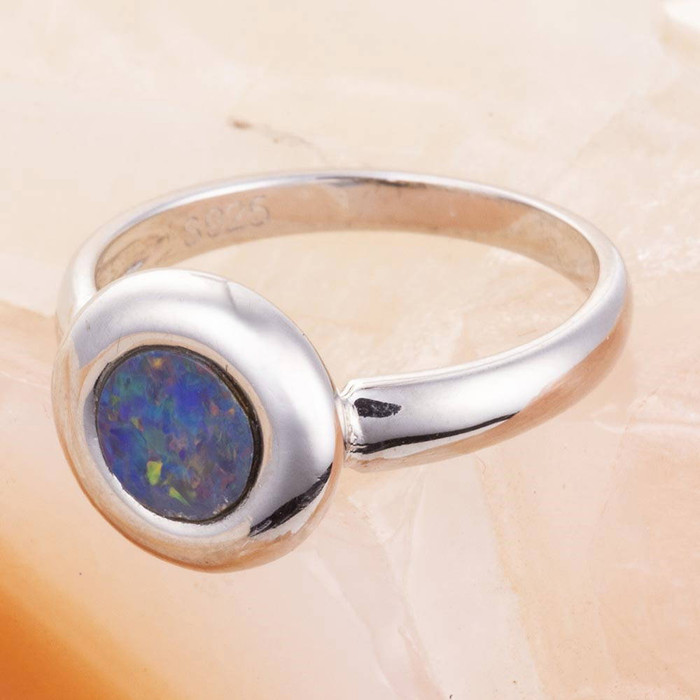 STARLING STERLING SILVER AUSTRALIAN OPAL RING