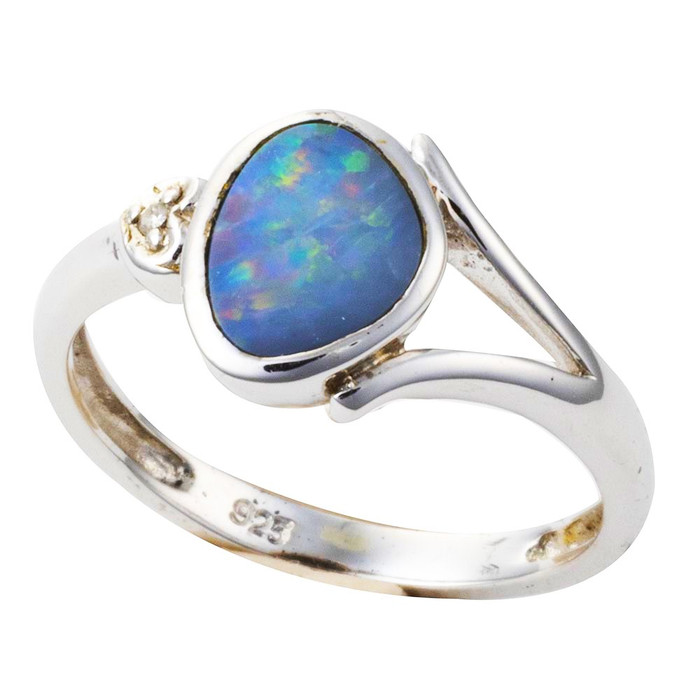VIRGO CHARM STERLING SILVER AUSTRALIAN OPAL RING VIRGO CHARM STERLING SILVER AUSTRALIAN OPAL RING