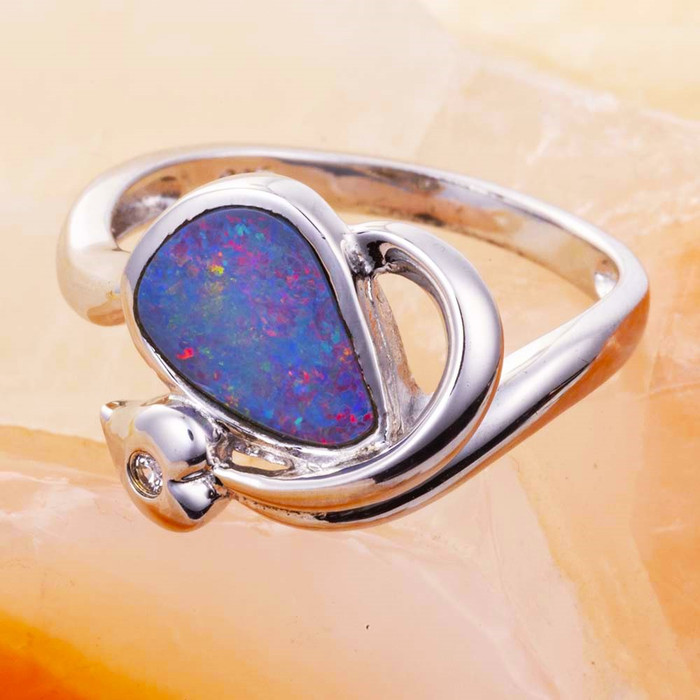 JUPITER JOY STERLING SILVER AUSTRALIAN OPAL RING