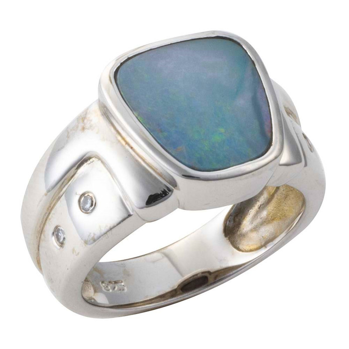 COMET TAIL STERLING SILVER AUSTRALIAN OPAL RING