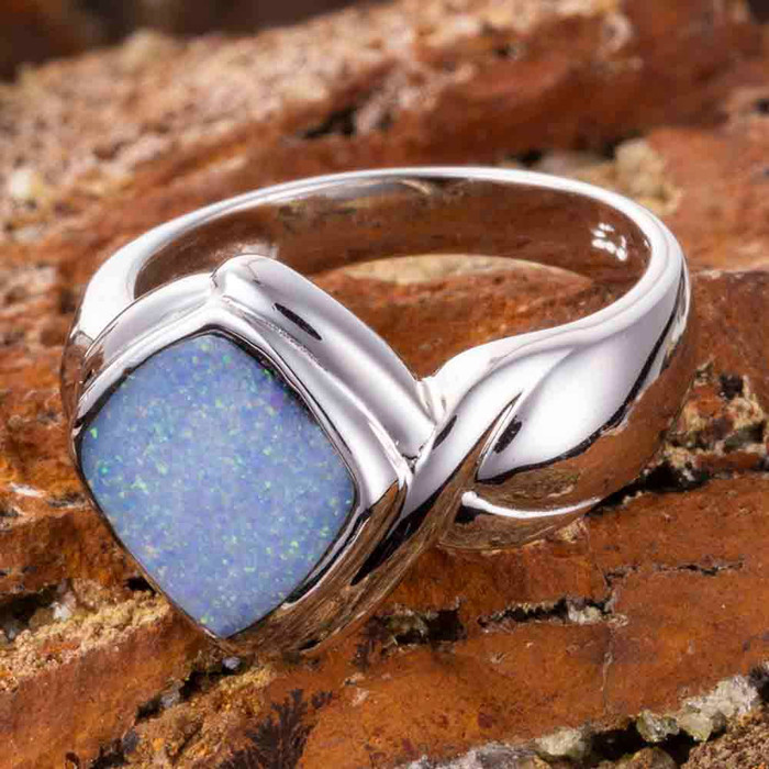 SHOOTING STAR  STERLING SILVER AUSTRALIAN OPAL RING