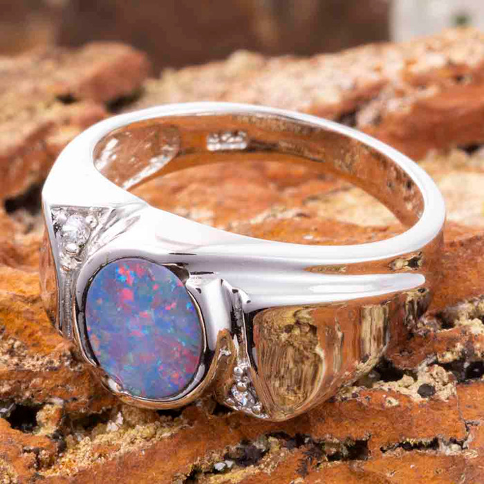 LUNA LOVE STERLING SILVER AUSTRALIAN OPAL RING
