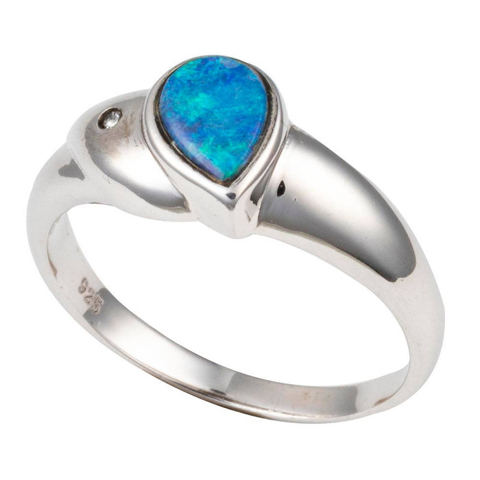 ELECTRIC CONFETTI STERLING SILVER AUSTRALIAN OPAL RING