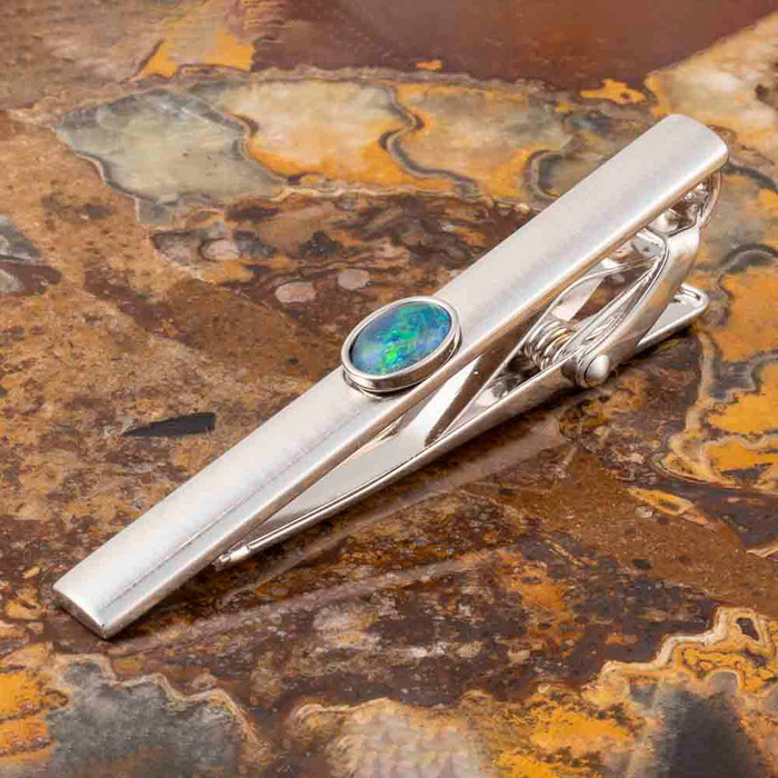 STONEHAVEN MEN'S AUSTRALIAN BLACK OPAL TIE BAR