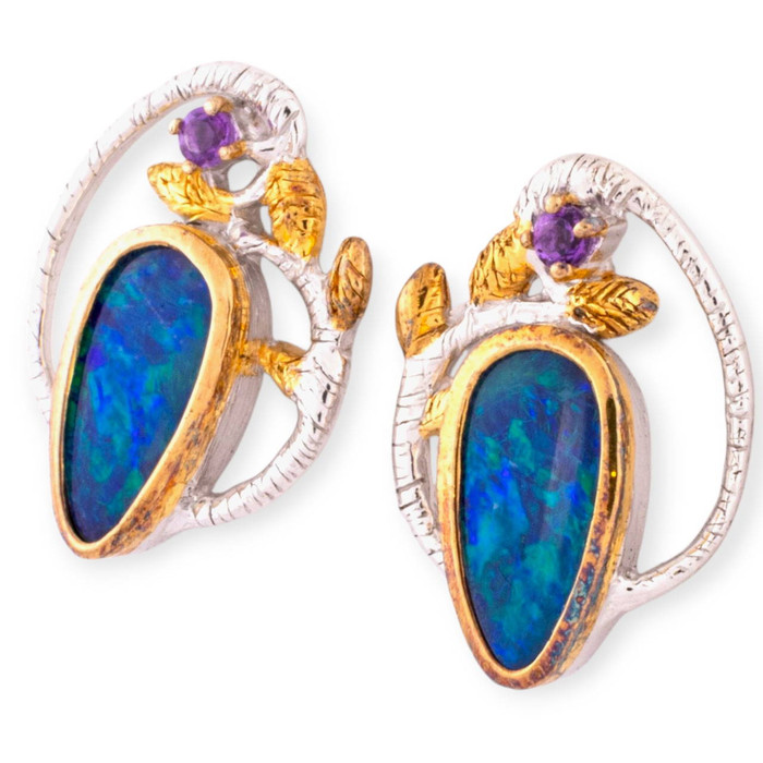 Aurora Dream Sterling Silver Couture Opal Earrings