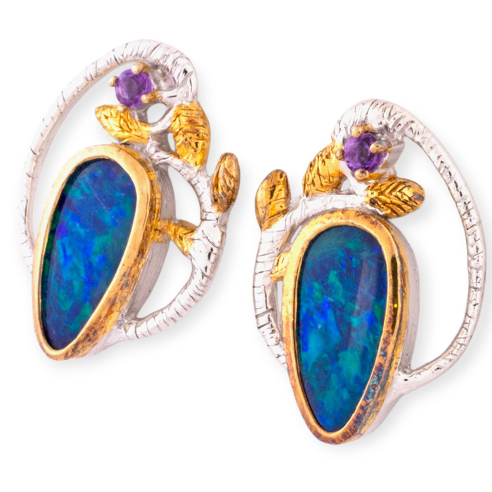 Ocean Abundance Sterling Silver Couture Opal Earrings
