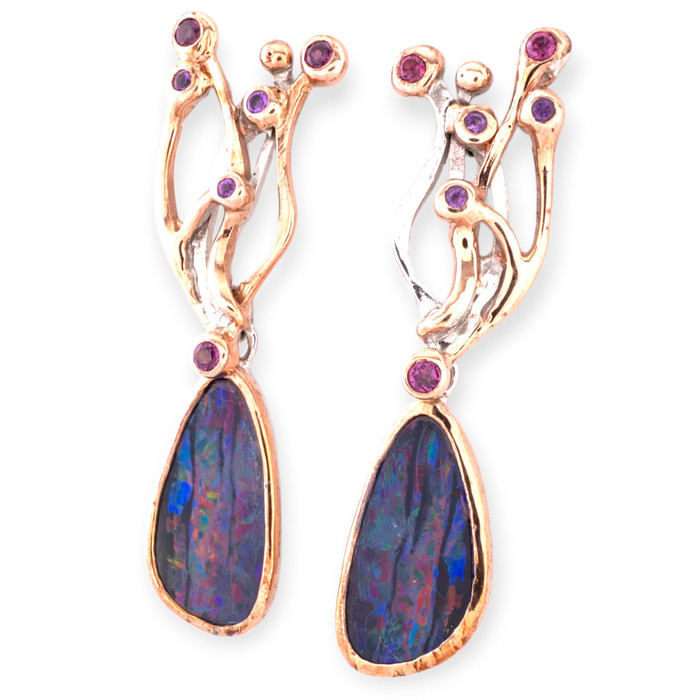 River of Dreams Sterling Silver Couture Opal Drop Earrings