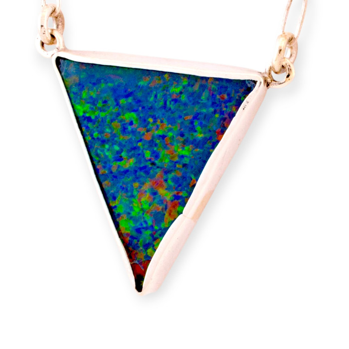 Elegant Fire Couture Sterling Silver Opal Pendant