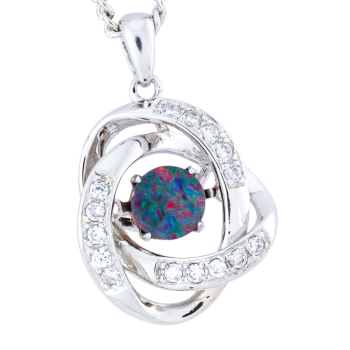 Nebula Cascade Sterling Silver Opal Pendant Nebula Cascade Sterling Silver Opal Pendant