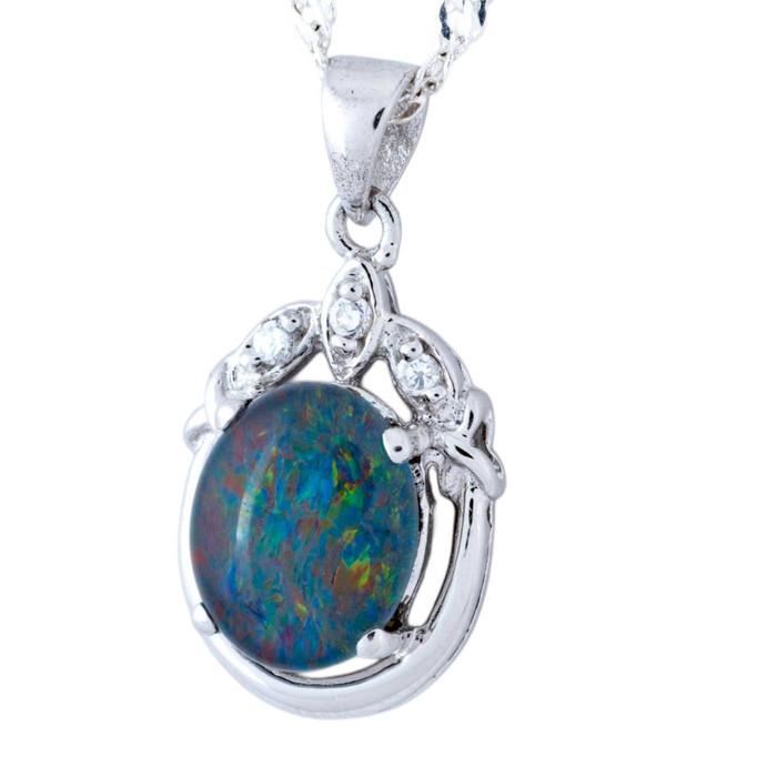 Fairy Wing Glimmer Sterling Silver Opal Pendant