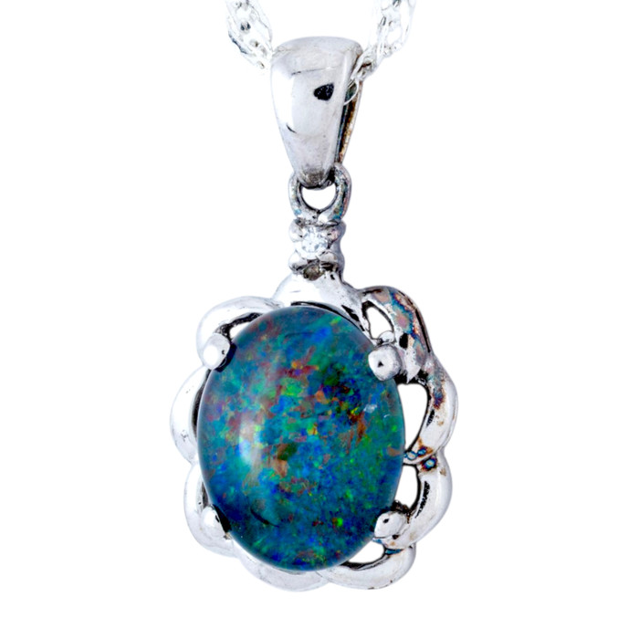 Wildfire Spirit Sterling Silver Opal Pendant