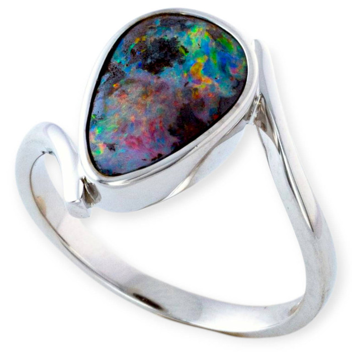 * 1 Earth's Treasure Solid Boulder Opal Ring