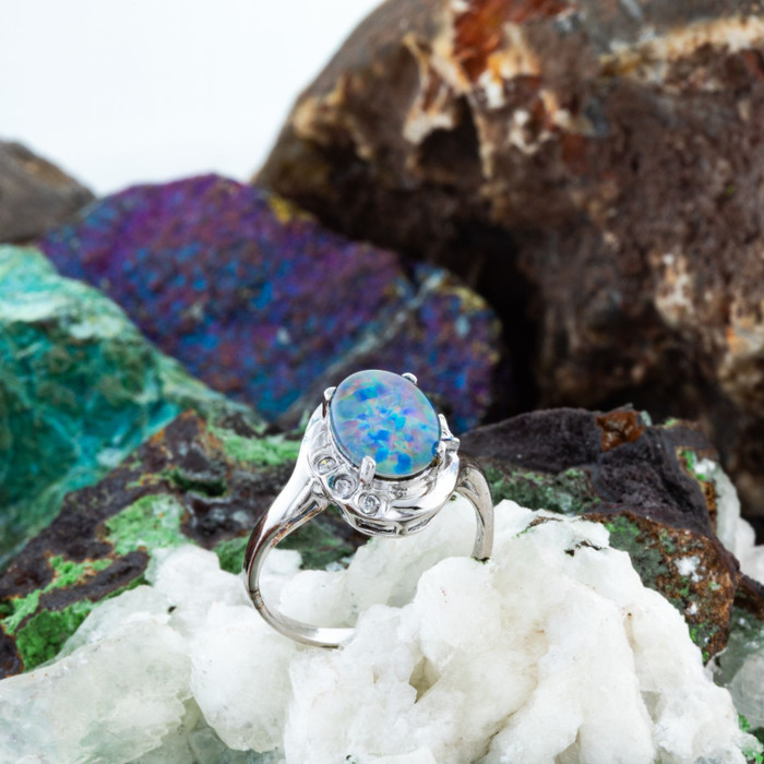 Emeral Tide Sterling Silver Opal Ring Emeral Tide Sterling Silver Opal Ring