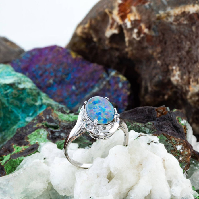 * Emerald Tide Sterling Silver Opal Ring