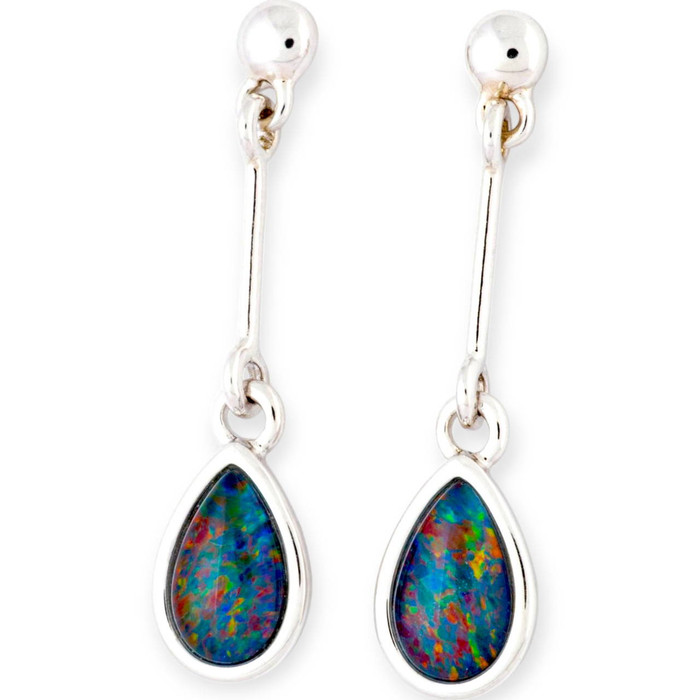 * Nature's Prism Sterling Silver Opal Drop Earrings