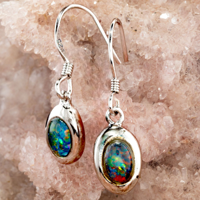 Enchanted Horizon Sterling Silver Opal Drop Earrings Enchanted Horizon Sterling Silver Opal Drop Earrings