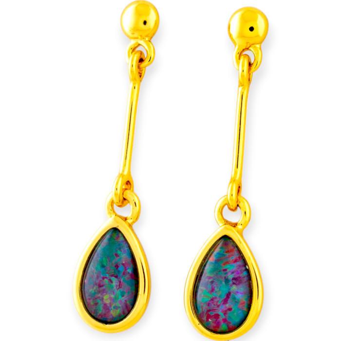 Natures Glow 18KT Gold Plated Opal Drop Earrings Natures Glow 18KT Gold Plated Opal Drop Earrings