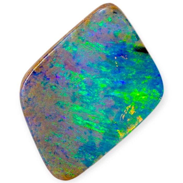 Aurora Prism: Hand-Cut Triangular Solid Boulder Opal Gemstone