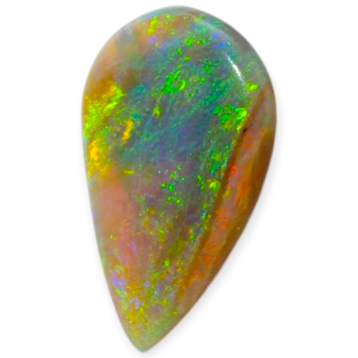 Midnight Aurora: Black Solid Opal Teardrop Shaped