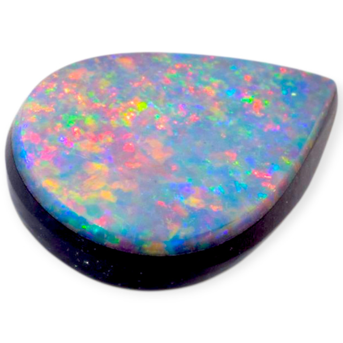 Prism Flame: Black Opal Gemstone Teardrop Shaped