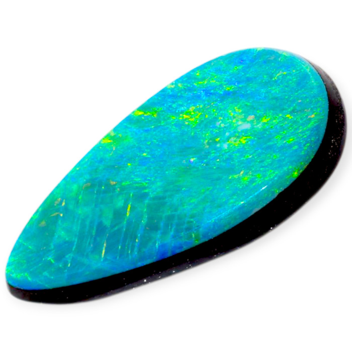 Rainbow Radiance: Black Opal Gemstone Teardrop Shaped
