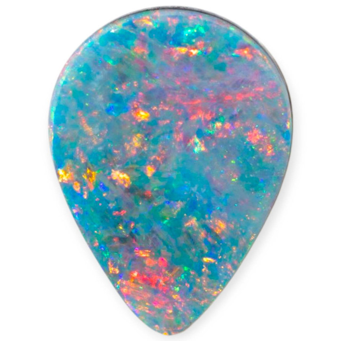 Neon Bloom Black Opal Gemstone Teardrop Shaped