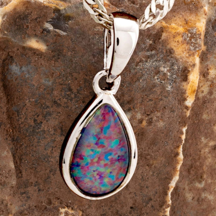 * Dave's Run 925 Sterling Silver Opal Pendant