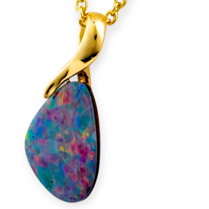 Gilded Ember 14KT Gold Opal Pendant