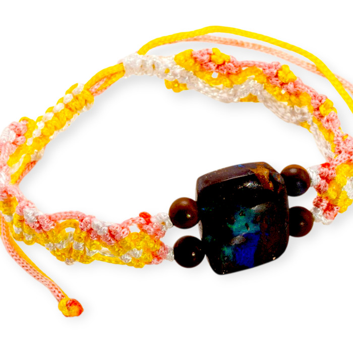 Dreamtime Echo Handmade Solid Boulder Opal Bracelet