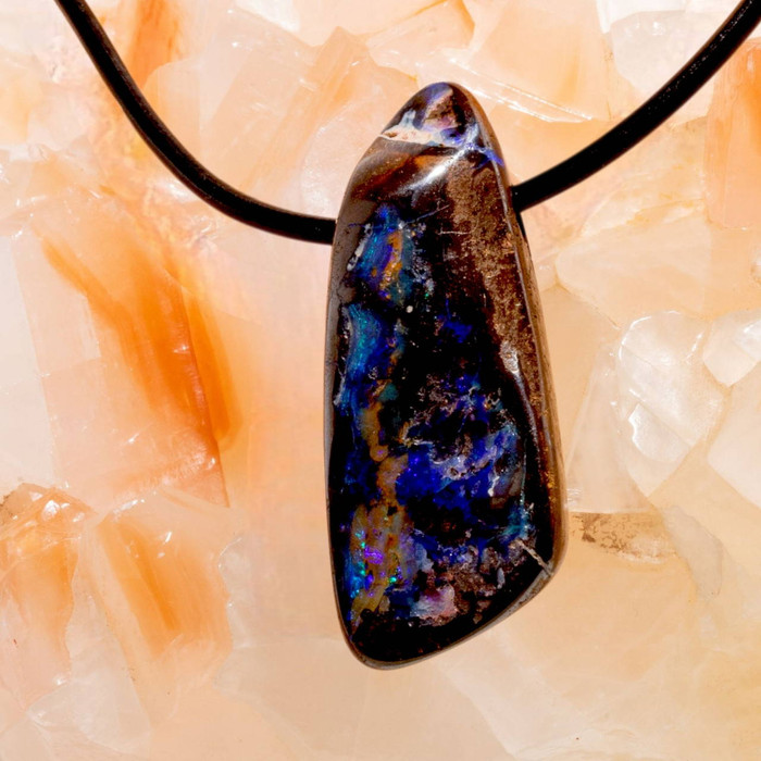 Celestial Glide Boulder Opal Slide Pendant