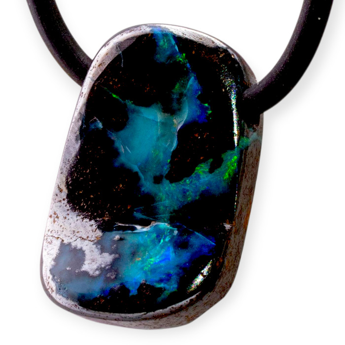 Ironstone Galaxy Boulder Opal Slide Pendant