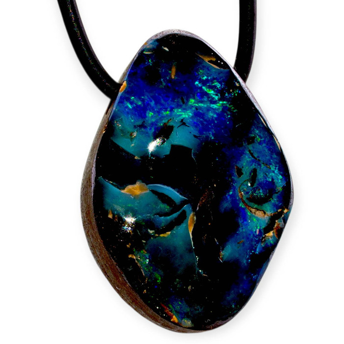 Horizon Light Boulder Opal Slide Pendant