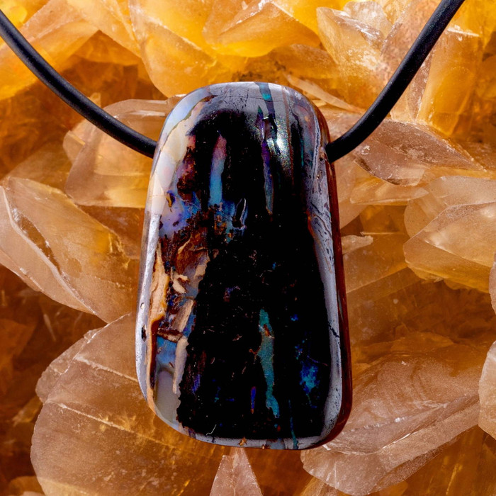 Celestial Rift Boulder Opal Slide Pendant