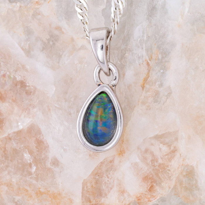 * 1 CELESTIAL RAINFALL STERLING SILVER OPAL PENDANT
