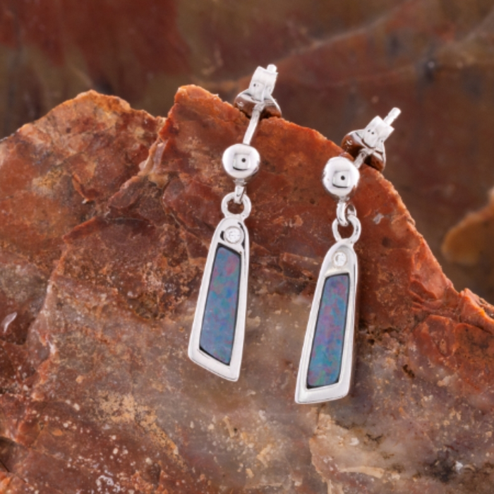 ENCHANTED RAINBOW VEIL STERLING SILVER OPAL EARRINGS