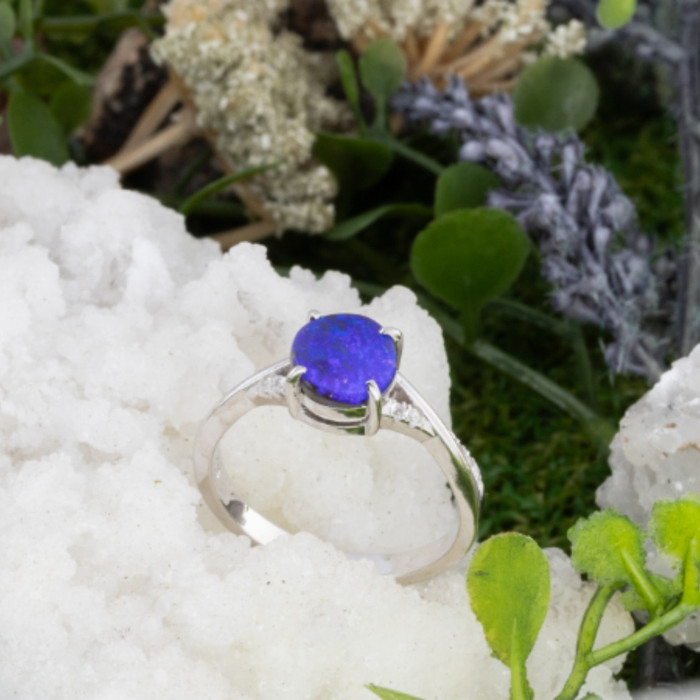 * 1 PURPLE REIGN SOLID BOULDER OPAL RING