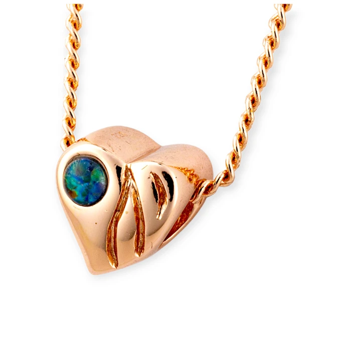 * 1 COSMIC HEARTBEAT AURORA LOVE 18KT ROSE GOLD PLATED OPAL PENDANT