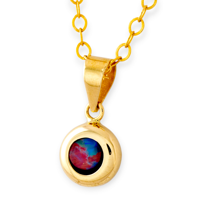 * 1 CELESTIAL AURORA RAINBOW 14KT GOLD OPAL CHARM