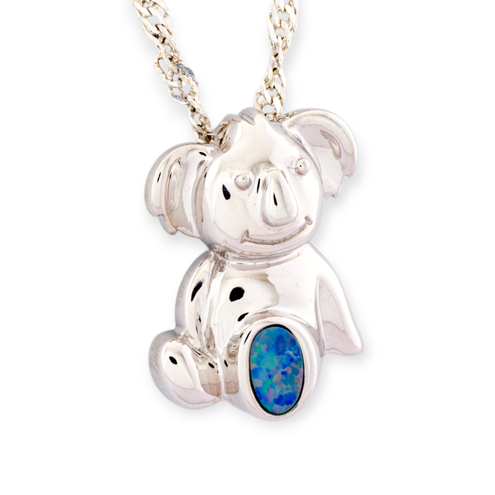 * 1 OUTBACK KOALA STERLING SILVER OPAL CHARM PENDANT