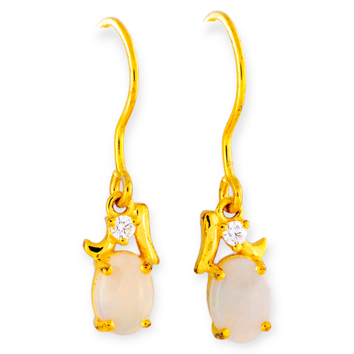 * 1 COSMIC RAINBOW STERLING SILVER OPAL DROP EARRINGS
