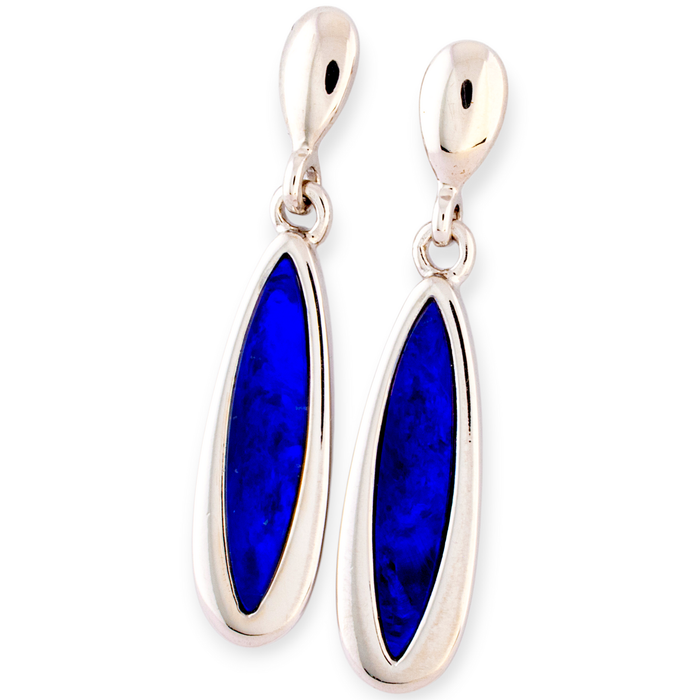 * 1 VIOLET COSMIC FALL STERLING SILVER OPAL DROP EARRINGS