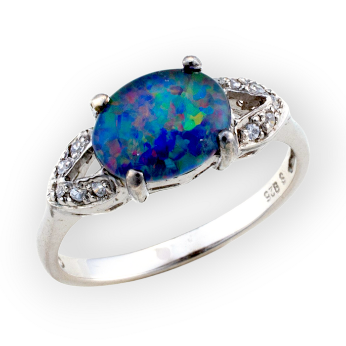 * COSMIC OUTBACK 18KT GOLD PLATED OPAL RING