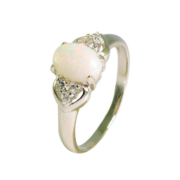 White Opal Ring