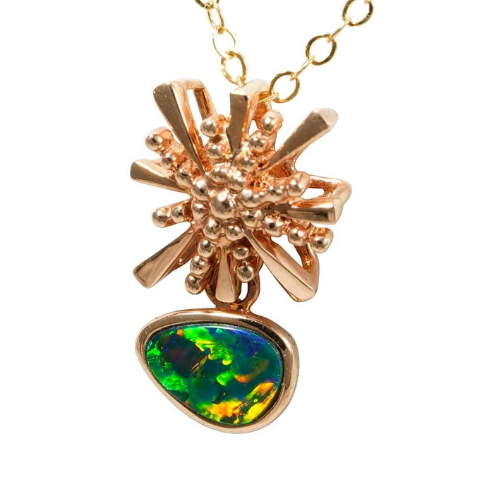 BRIGHT PRINCESS 14KT ROSE GOLD AUSTRALIAN OPAL NECKLACE