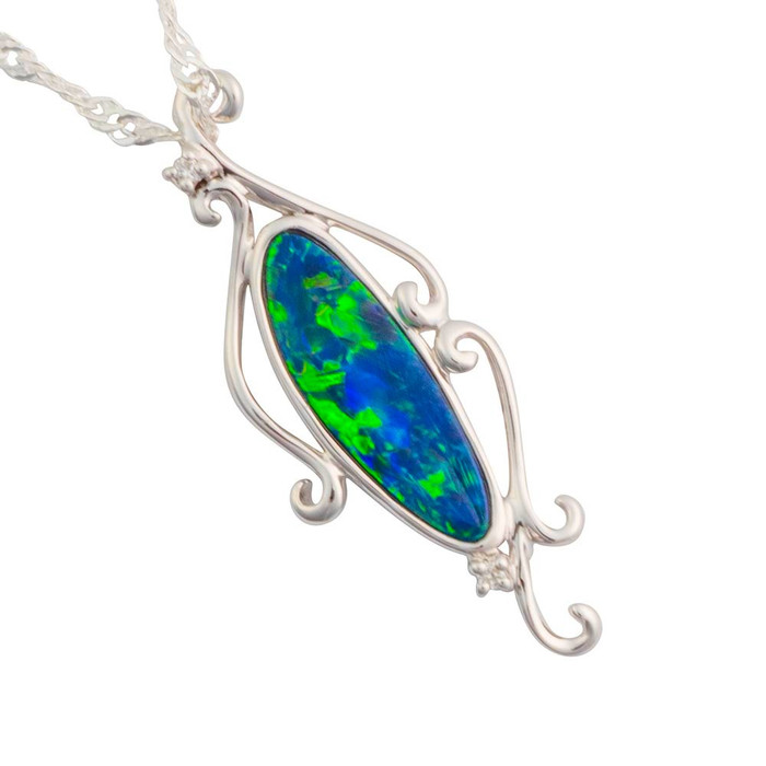 LOVE WHITE CASTLE 14KT YELLOW GOLD AUSTRALIAN SOLID WHITE OPAL NECKLACE