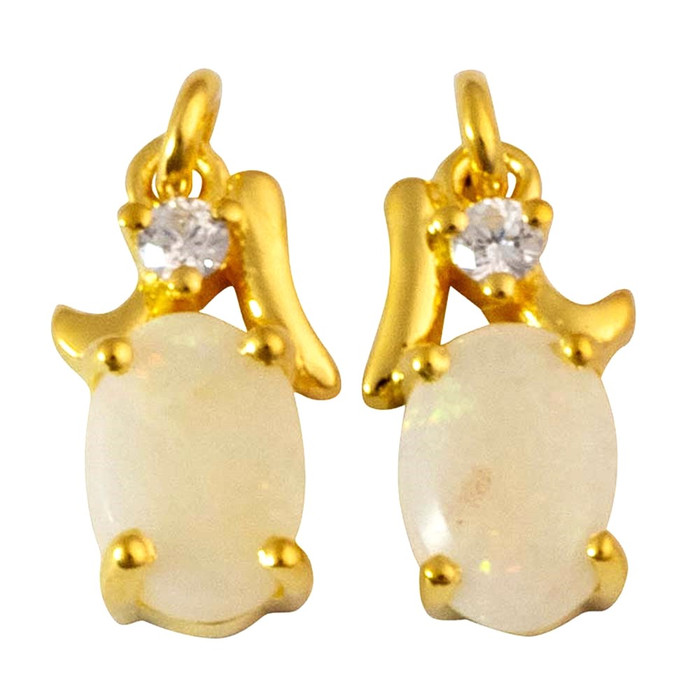LOVE AND LUST GOLD PLATED AUSTRALIAN WHITE OPAL DROP EARRINGS