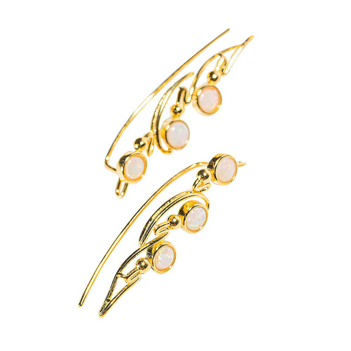 PERIWINKLE 18KT YELLOW GOLD PLATED AUSTRALIAN OPAL EARRINGS