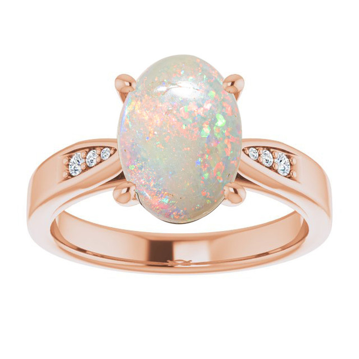Oval White Opal_Rose Gold_Oval Oval White Opal_Rose Gold_Oval