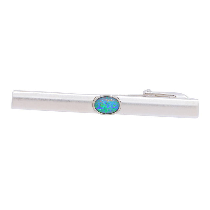 TUBEROSE MEN'S AUSTRALIAN BLACK OPAL TIE BAR
